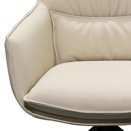 chaise pivotante tina cuir blanc detail assise
