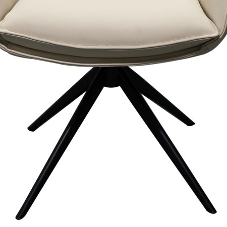 chaise pivotante tina cuir blanc detail pied