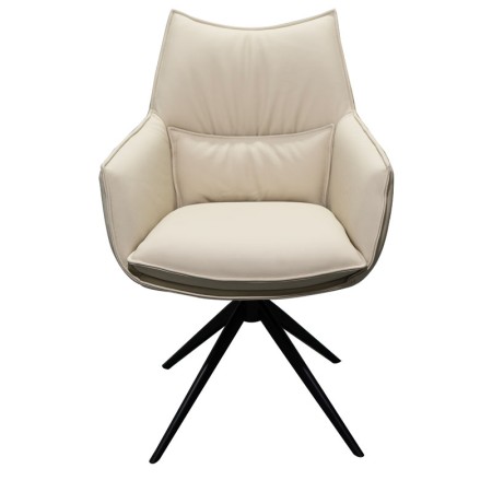 chaise pivotante tina cuir blanc face