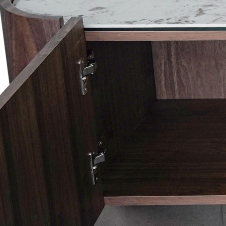 meuble TV  EVA bois plateau ceramique detail charniere porte