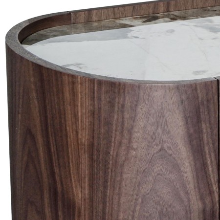 meuble TV EVA bois plateau ceramique detail angle arrondis