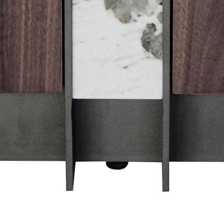 meuble TV EVA bois plateau ceramique zoom detail pied