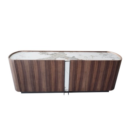 Buffet EVA bois plateau ceramique vue face haute