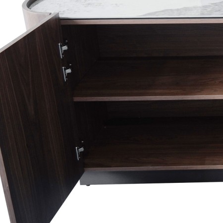Buffet  EVA bois plateau ceramique detail porte gauche