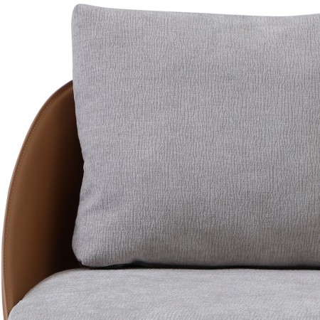 fauteuil COCOON coque pvc tissu gris zoom coussin