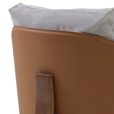 fauteuil COCOON detail coque pvc tissu gris zoom dos