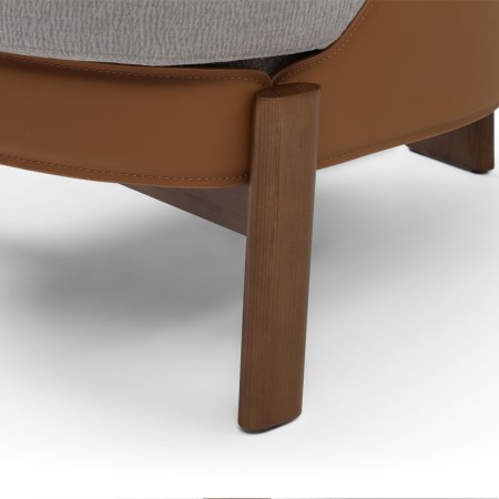 fauteuil COCOON coque pvc tissu gris detail pied