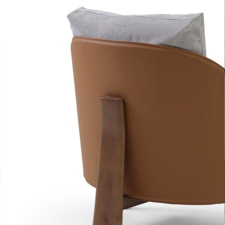 fauteuil COCOON coque pvc tissu gris dos