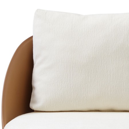 fauteuil COCOON coque pvc tissu blanc zoom coussin