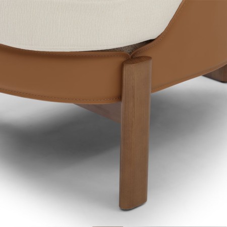fauteuil COCOON coque pvc tissu blanc detail pied