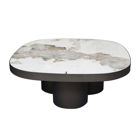 Table Basse BAHIA pied bronze ceramique pandora