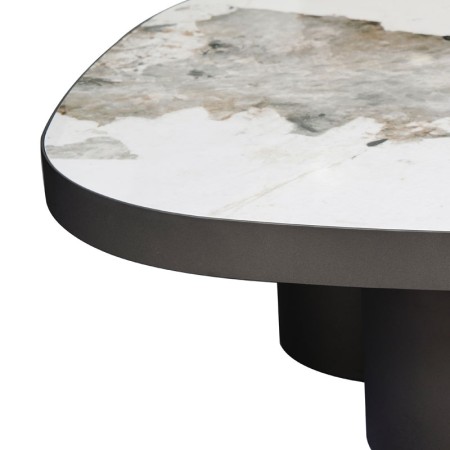 Table Basse BAHIA pied bronze ceramique pandora zoom bord