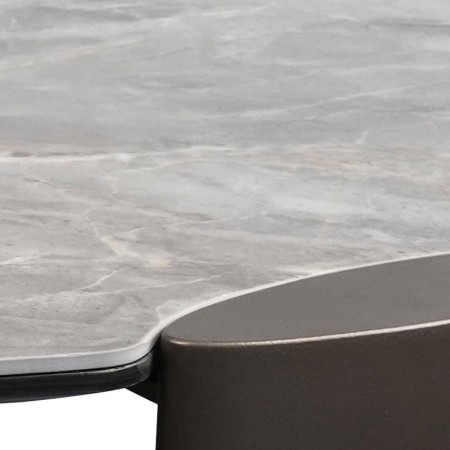 table basses ajactio gm detail  pied bronze plateau ceramique silver detail assemblage