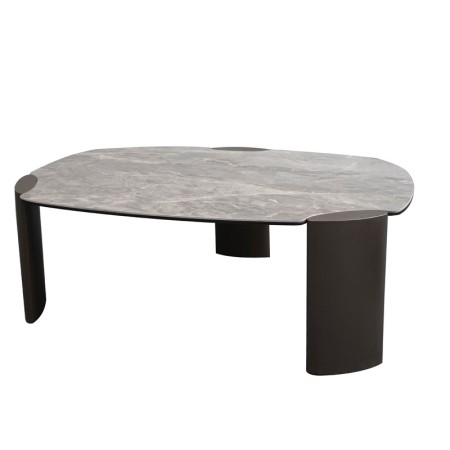 table basses ajactio gm pied bronze plateau ceramique silver stone vue 3 4