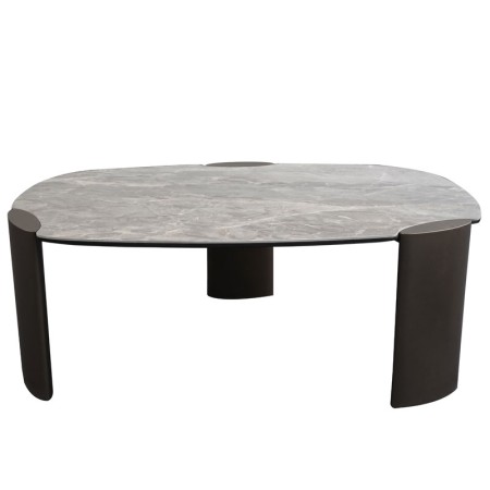 table basses ajactio gm pied bronze plateau ceramique silver stone vue face