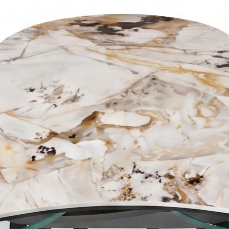 Table basse TREFLE pivotante detail zoom ceramique patagonia