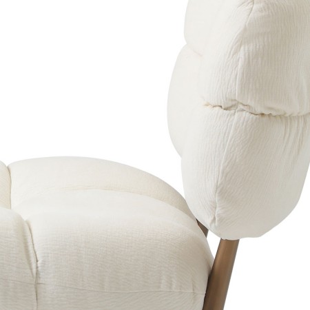 fauteuil nuage tissu gris blanc CHESTER detail assise