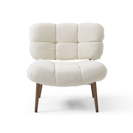 fauteuil nuage tissu blanc bois CHESTER vue face
