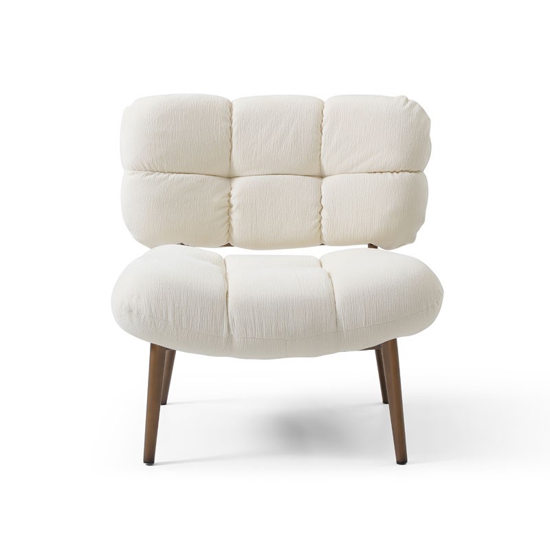 fauteuil nuage tissu blanc bois CHESTER vue face