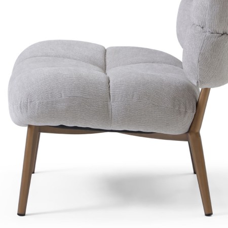 fauteuil nuage tissu gris bois CHESTER zoom profil