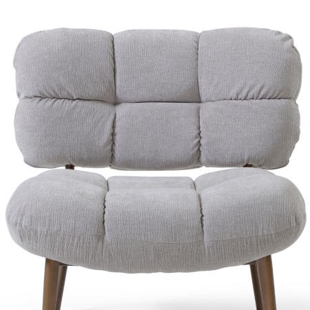 fauteuil nuage tissu gris bois CHESTER zoom vue face
