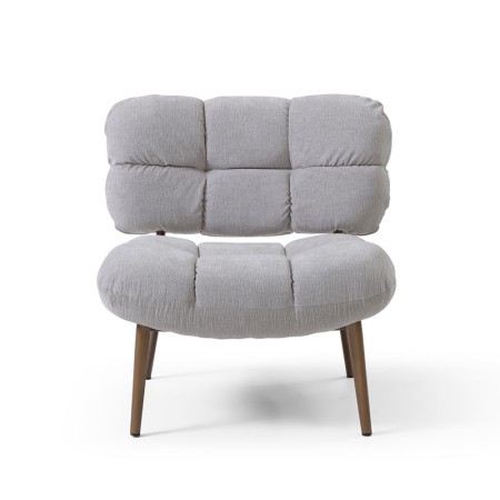 fauteuil nuage tissu gris bois CHESTER vue face