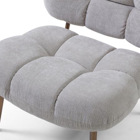 fauteuil nuage zoom tissu gris bois CHESTER