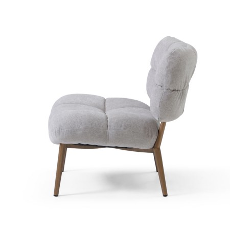 fauteuil nuage tissu gris bois CHESTER vue cote