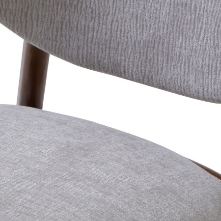 chaise repas vintage LAURA bois tissu gris zoom detail assise