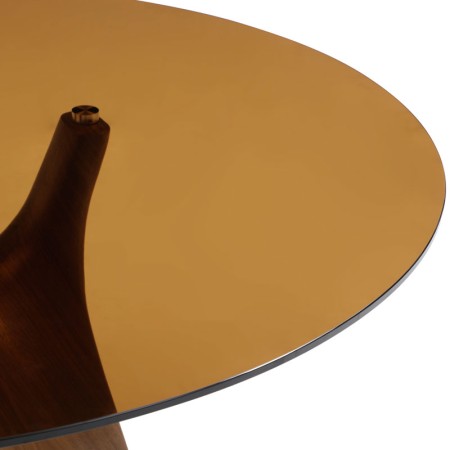 table repas bois verre zoom sepia laura