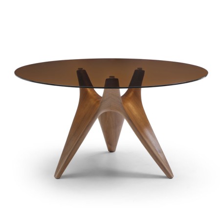 table repas bois verre sepia laura