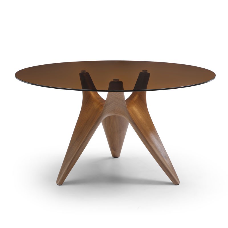 table repas bois verre sepia laura