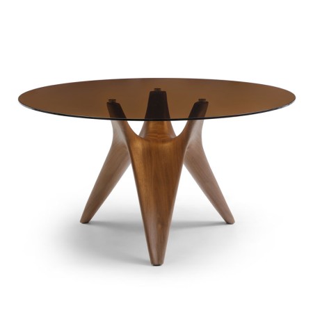 table repas bois verre sepia laura profil