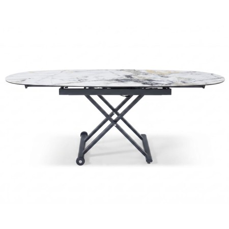table relevable pop up ceramique cold jade ouverte