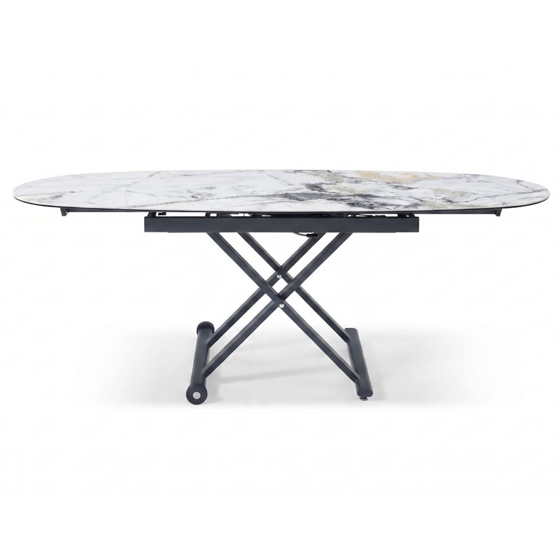 table relevable pop up ceramique cold jade ouverte