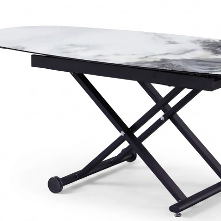 table relevable pop up ceramique cold jade pied