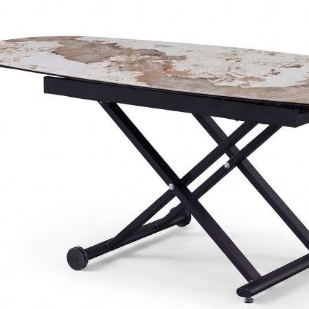 table relevable pop up ceramique pandora haute ouverte detail pied