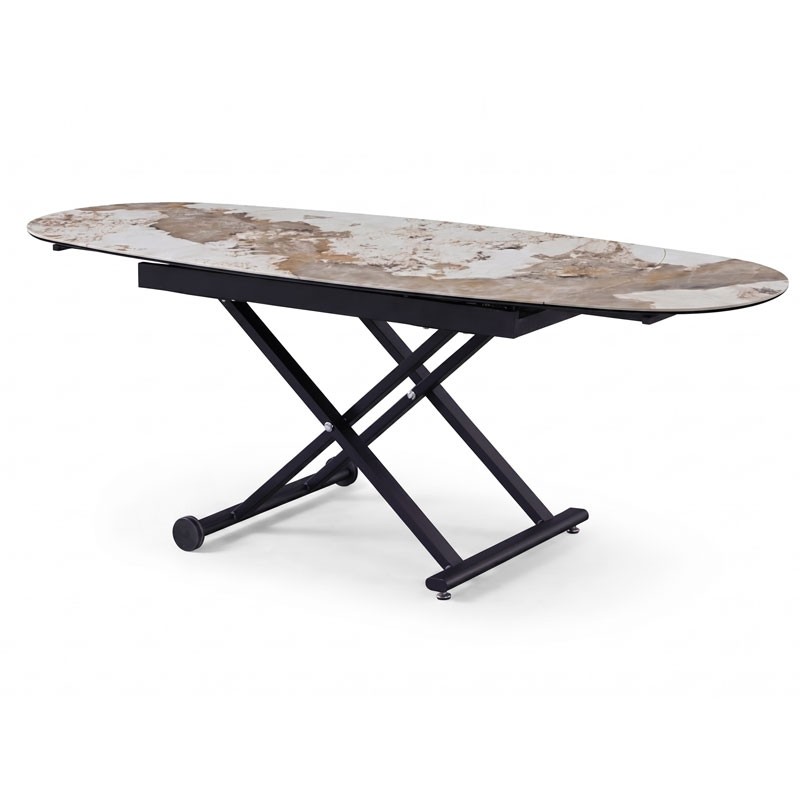 table relevable pop up ceramique pandora haute ouverte