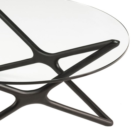 table basse MELODIE wengue zoom verre