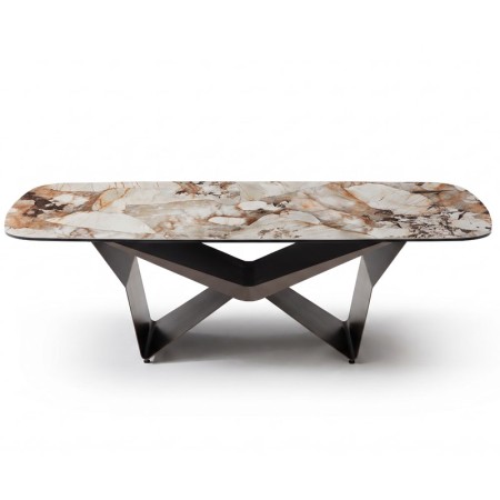 table basse STELLA pied metal ceramique patagonia