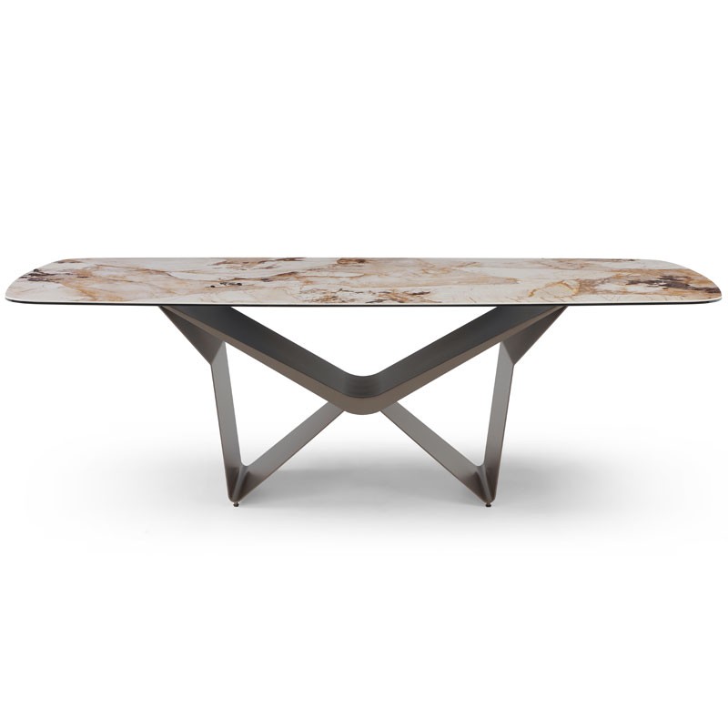 table repas STELLA pied metal ceramique patagonia