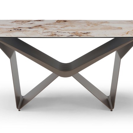 table repas STELLA pied metal ceramique patagonia zoom face