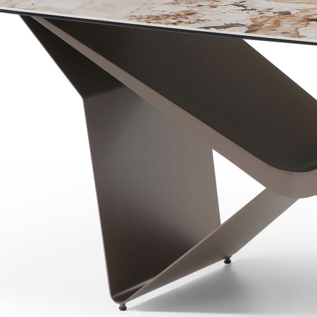 table repas STELLA zoom pliage pied metal ceramique patagonia
