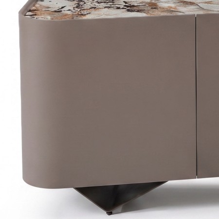 buffet STELLA bois detail courbe ceramique patagonia pied metal