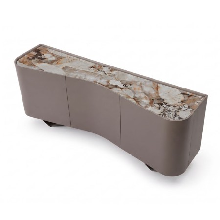 buffet STELLA bois courbe ceramique patagonia vue 3 4 haute
