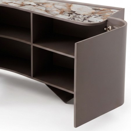 buffet STELLA bois courbe ceramique patagonia zoom  porte ouverte droite