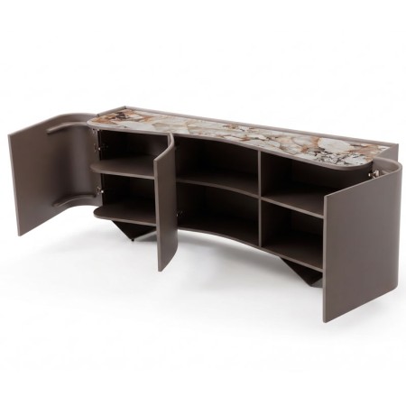 buffet STELLA bois courbe ceramique patagonia 3 portes ouvertes