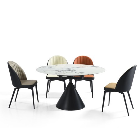 table repas ORNELLA pied conique pierre microcristaline PM ouverte