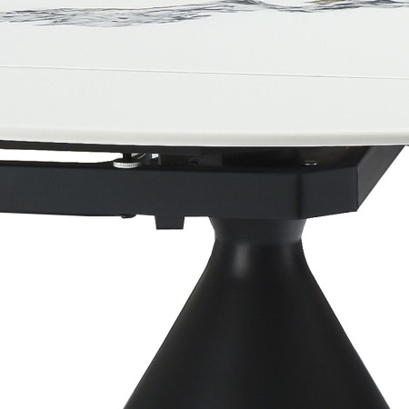 table repas ORNELLA pied conique pierre microcristaline mecanisme rallonge