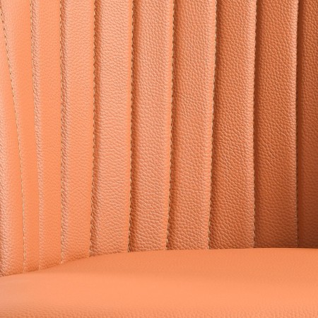 Chaise pivotante ORNELLA zoom dossier pvc noir Tissu assise orange